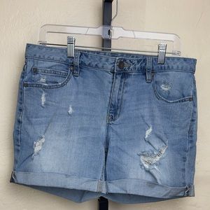 ANA‎ Denim White Washed Ripped Cuffed Shorts